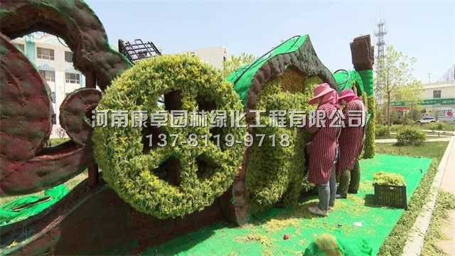 肃北立体花坛复种工程，植物绿雕满血复活中