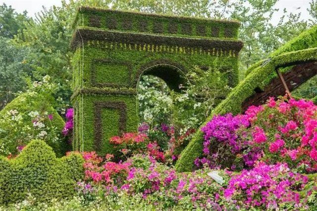 植物绿雕造景 呈现“丝绸之路”“一带一路”美好愿景